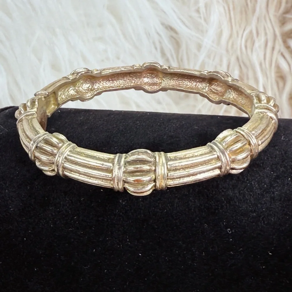 Vintage Aged Silvetone Weighted Bohemian Bracelet